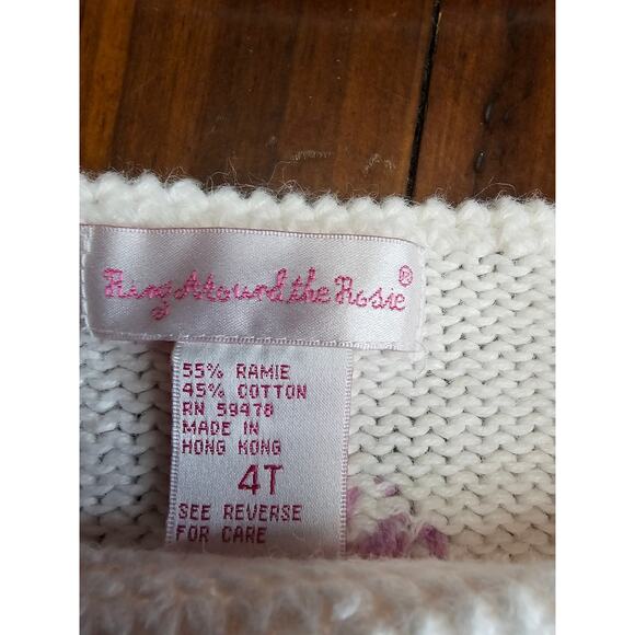 KIDS 4T RING AROUND THE ROSIE SWEATER AND HAT WITH LADYBUGS - Picture 4 of 5